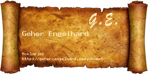 Geher Engelhard névjegykártya